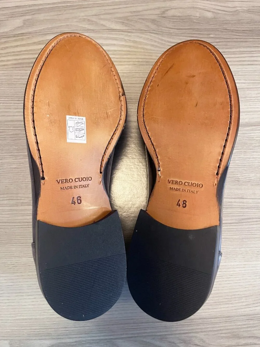 Mario Luiso Italian Leather Penny Loafers Men's EU 46 Gray Slip On Dress Shoes